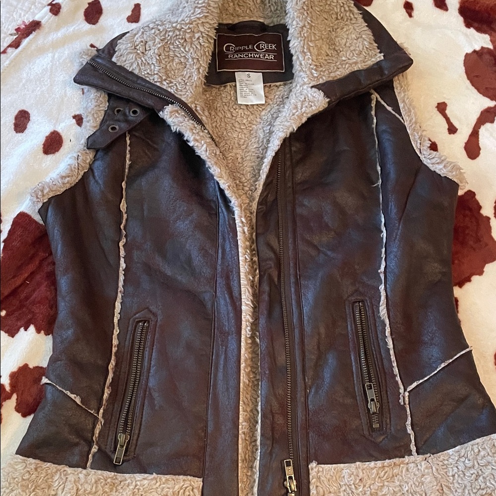Chocolate Women's Dark Brown Shearling Vest